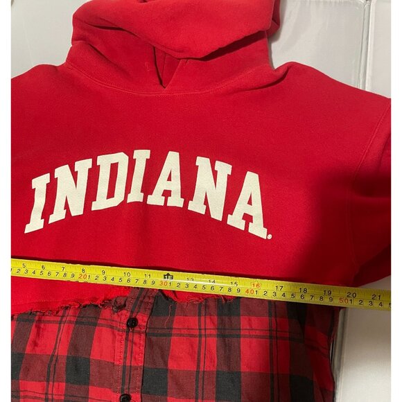 M.J. Soffe Indiana Hooded Sweatshirt With Plaid Flannel Bottom Size M - Picture 12 of 16